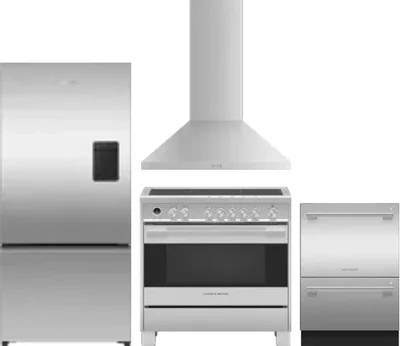 4 Piece Package Includes Refrigerator, Range, Hood And Dishwasher